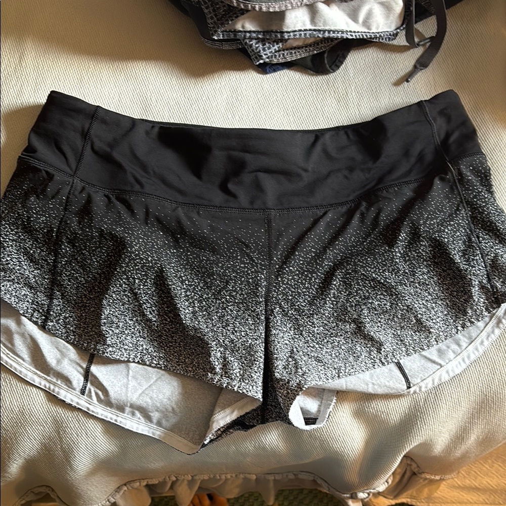 Lululemon Athletica Black and Gray Athletic Shorts
